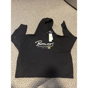 Milwaukee Brewers Cropped Women's XL Hoodie Levelwear Brand New Tags